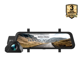 New - Halo View 3 4K – 2160p & 1080p Front & Rear Anti-Glare Mirror Dash Cam with integrated 10 inch LCD touchscreen & Reverse Parking Aid