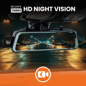 New - Halo View 3 4K – 2160p & 1080p Front & Rear Anti-Glare Mirror Dash Cam with integrated 10 inch LCD touchscreen & Reverse Parking Aid